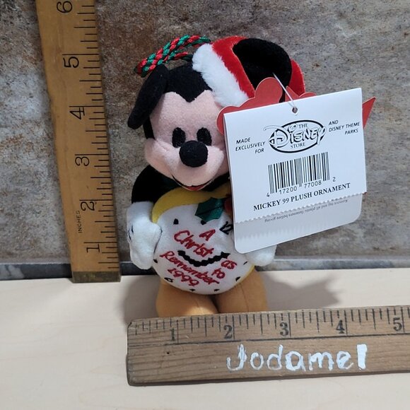 Vintage Disney Store A Christmas To Remember Mickey 1999 Plush Ornament - Picture 7 of 8